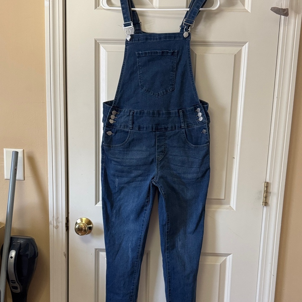 SHEIN Blue Denim Straight Leg Jumpsuit